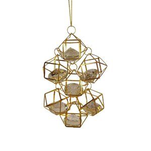 Kurt Adler‎ 7 Gold Wire Drops with Gems Ornament Christmas